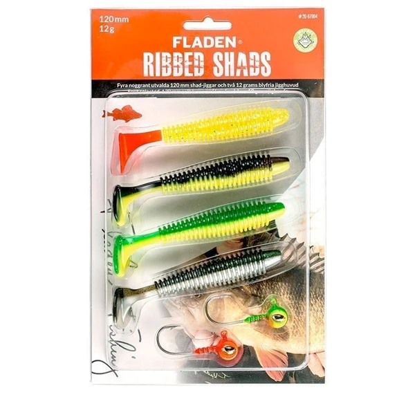 Fladen Soft Lure Assortment Ribbed Shad 120 Mm, Yellow 3 Fladen Soft Lure Assortment Ribbed Shad 120 Mm, Yellow